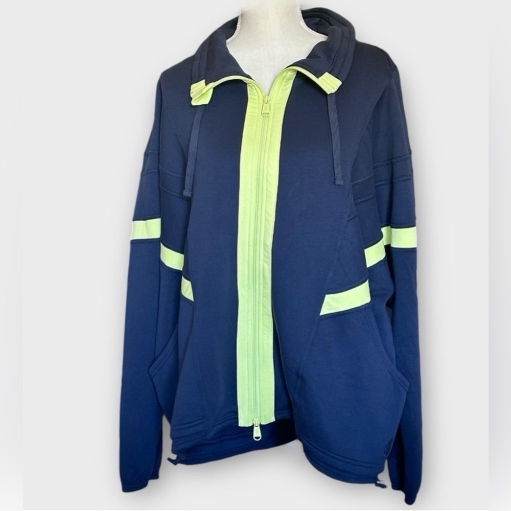NWT Free People Movement Right On Track Zip Up Jacket M in Blue Combo $128 New - Picture 6 of 8